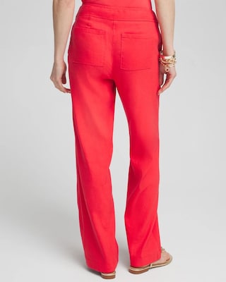 linen × rayon tuck wide slacks Linen Stretch Relaxed Pants | Chico's